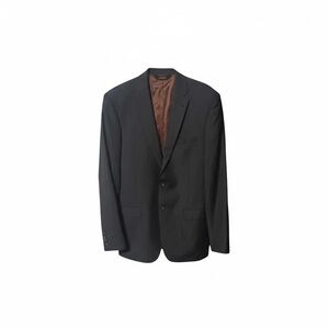 Jos A Bank Suit Mens 39L Gray 2 Button 100% Wool Pants 33x33 Flat Front Slim Fit